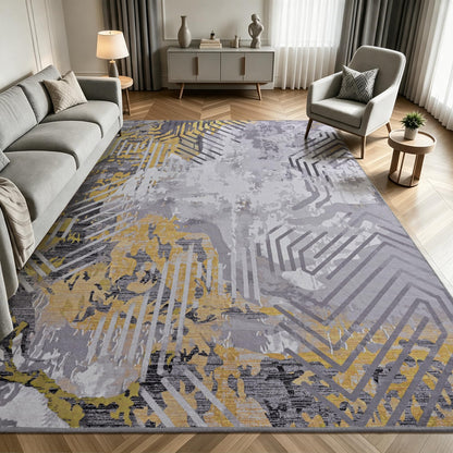 Toneed 4x6 Feet Washable Area Rugs for Bedroom Living Room, 48"x72" Grey