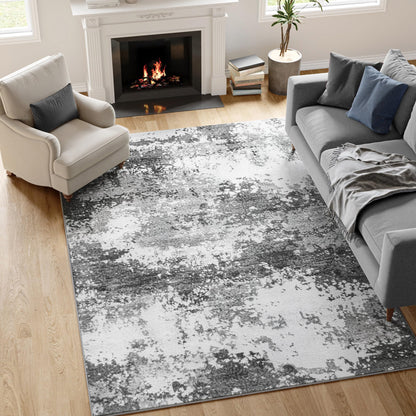 Black Washable Rug 5x7 Area Rugs for Living Room Bedroom Carpet