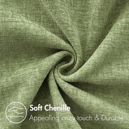 MIULEE Soft Chenille Throw Pillow Covers Sage Green 18x18 Inch Pack of 2