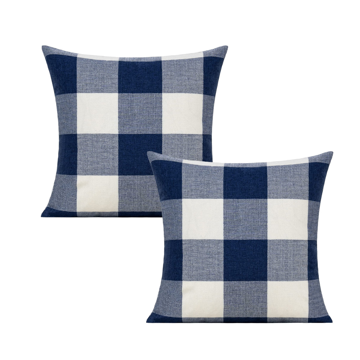 VAKADO Outdoor Plaid Throw Pillow Covers 18x18 Set of 2, Black & White