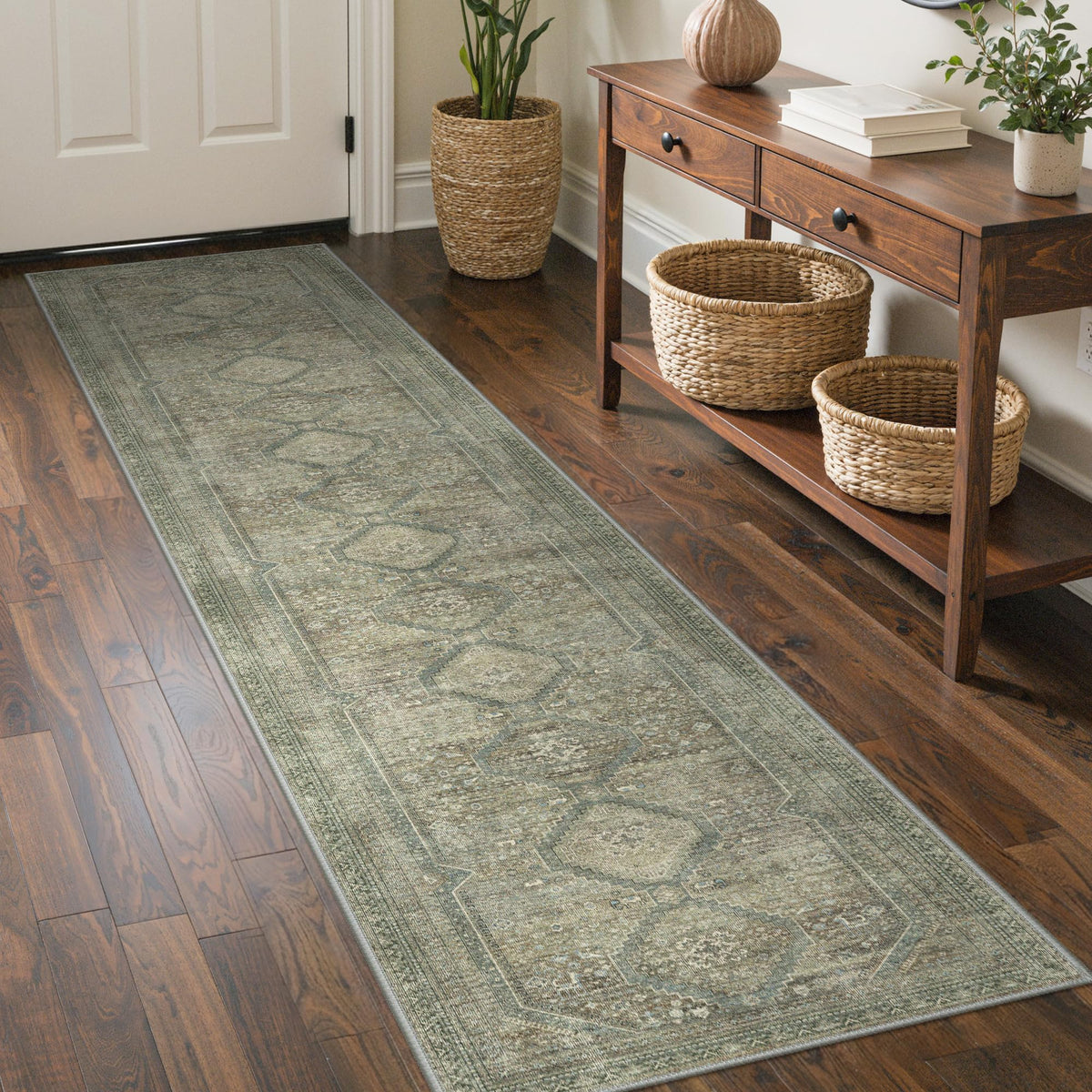 GENIMO 8x10 Washable Area Rugs for Living Room, Non Slip, Taupe Brown