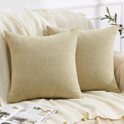 GAWAMAY Decorative Square Throw Pillow Covers 18"x18" Inch Set of 2, Super Soft Chenille Pillows Farmhouse Fall Pillowcase for Living Room Bedroom Sofa Couch Cushion Cover Burnt Orange 45x45cm