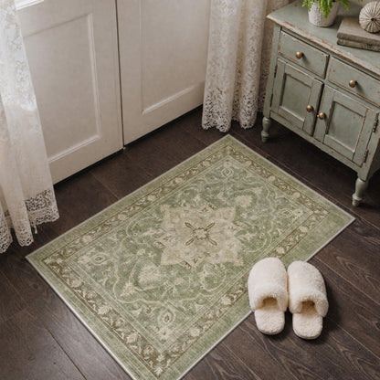 GENIMO 8x10 Washable Area Rugs for Living Room, Non Slip, Taupe Brown