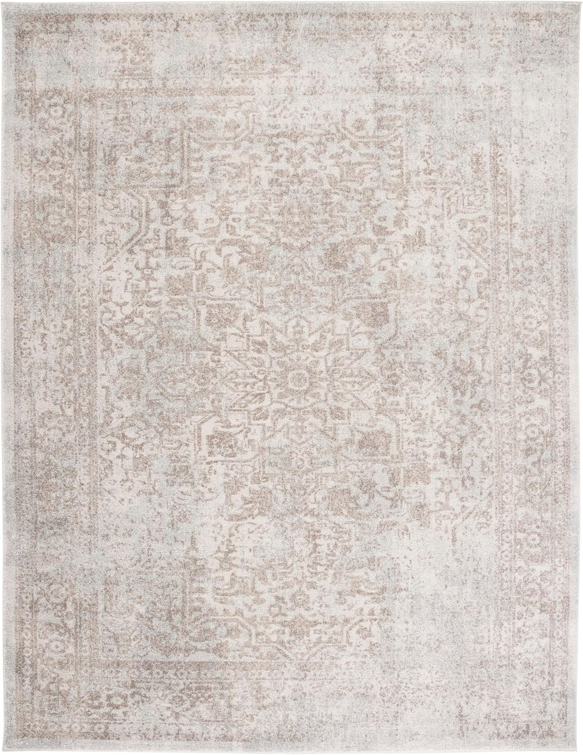 SAFAVIEH Evoke Area Rug 9x12, Large Ivory & Taupe EVK256E