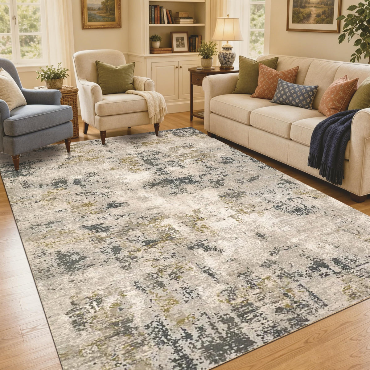8x10 Rugs for Living Room Washable Green Area Rug Rugs for Bedroom