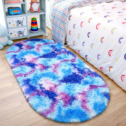 Noahas 2x6 Black Fluffy Soft Runner Rug Non-Slip for Bedroom Dorm Hallway