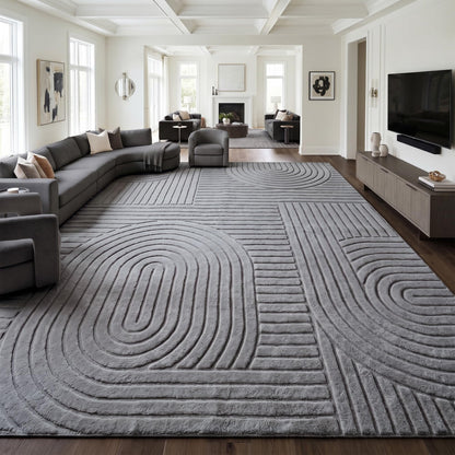 Beige Solid Area Rug 8x10, Washable Rugs for Living Room Bedroom