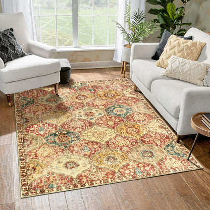 Lahome Moroccan Kitchen Rugs Non Slip Washable, 2x4 Rugs for Entryway