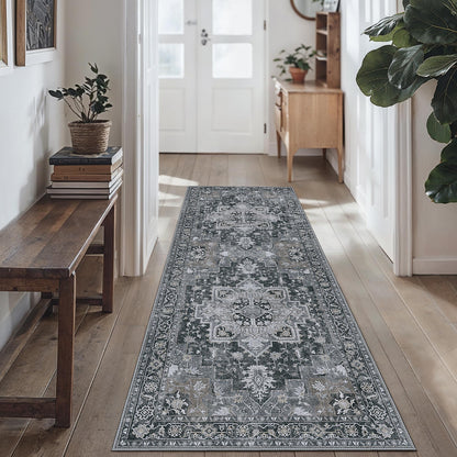GENIMO 8x10 Washable Area Rugs for Living Room, Non Slip, Taupe Brown