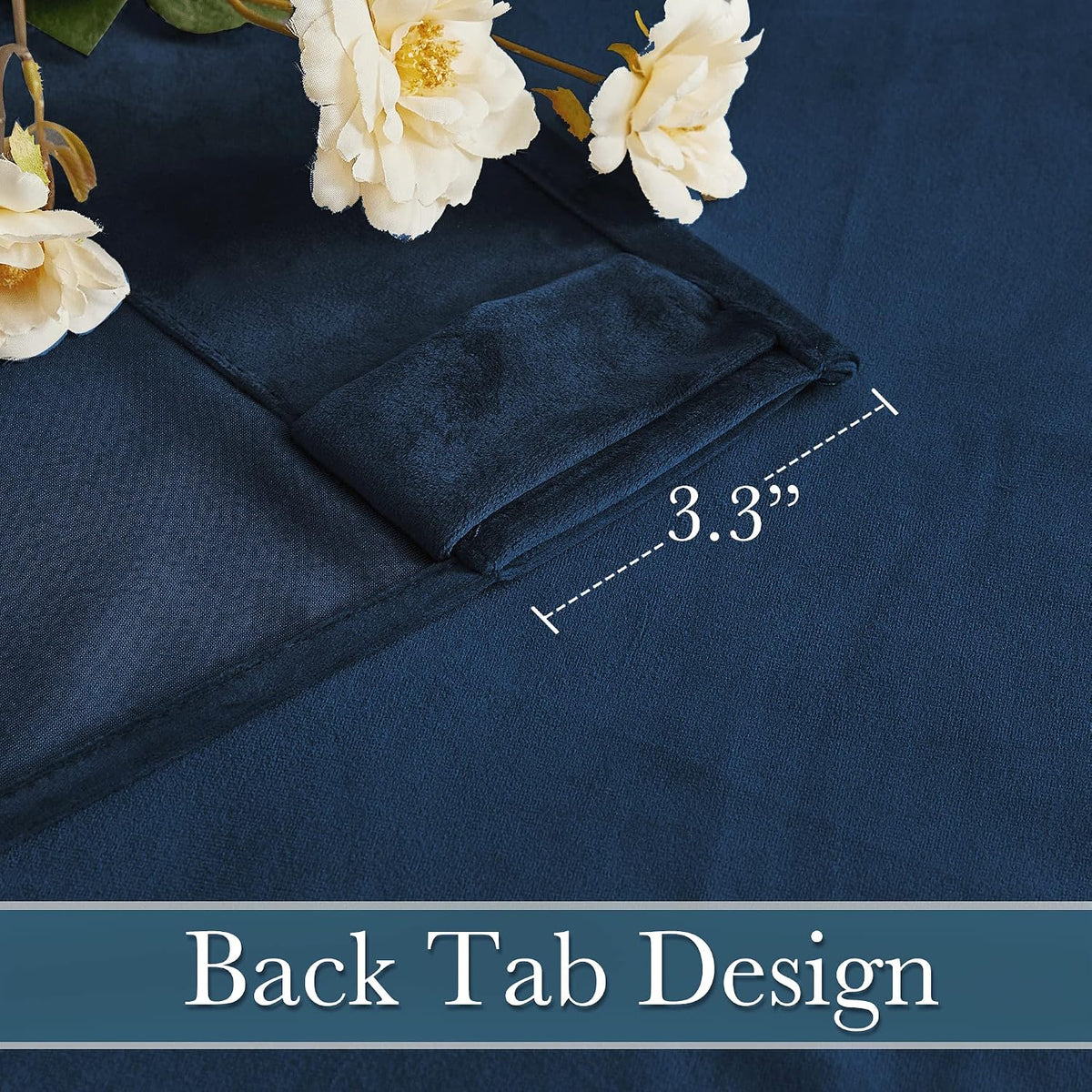 RYB HOME Blue Velvet Blackout Curtains for 84 inches Bedroom Living Room