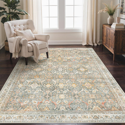 GENIMO 8x10 Washable Area Rugs for Living Room, Non Slip, Taupe Brown