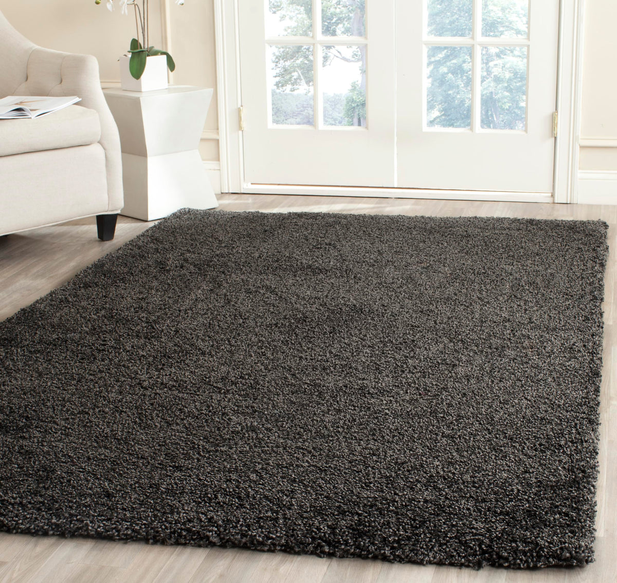 SAFAVIEH Milan Shag Collection 8'6" x 12' Ivory SG180 Solid Non-Shedding Living Room Bedroom Dining Room Entryway Plush 2-inch Thick Area Rug