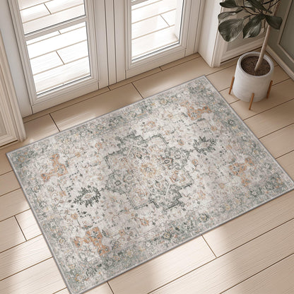 GENIMO 8x10 Washable Area Rugs for Living Room, Non Slip, Taupe Brown