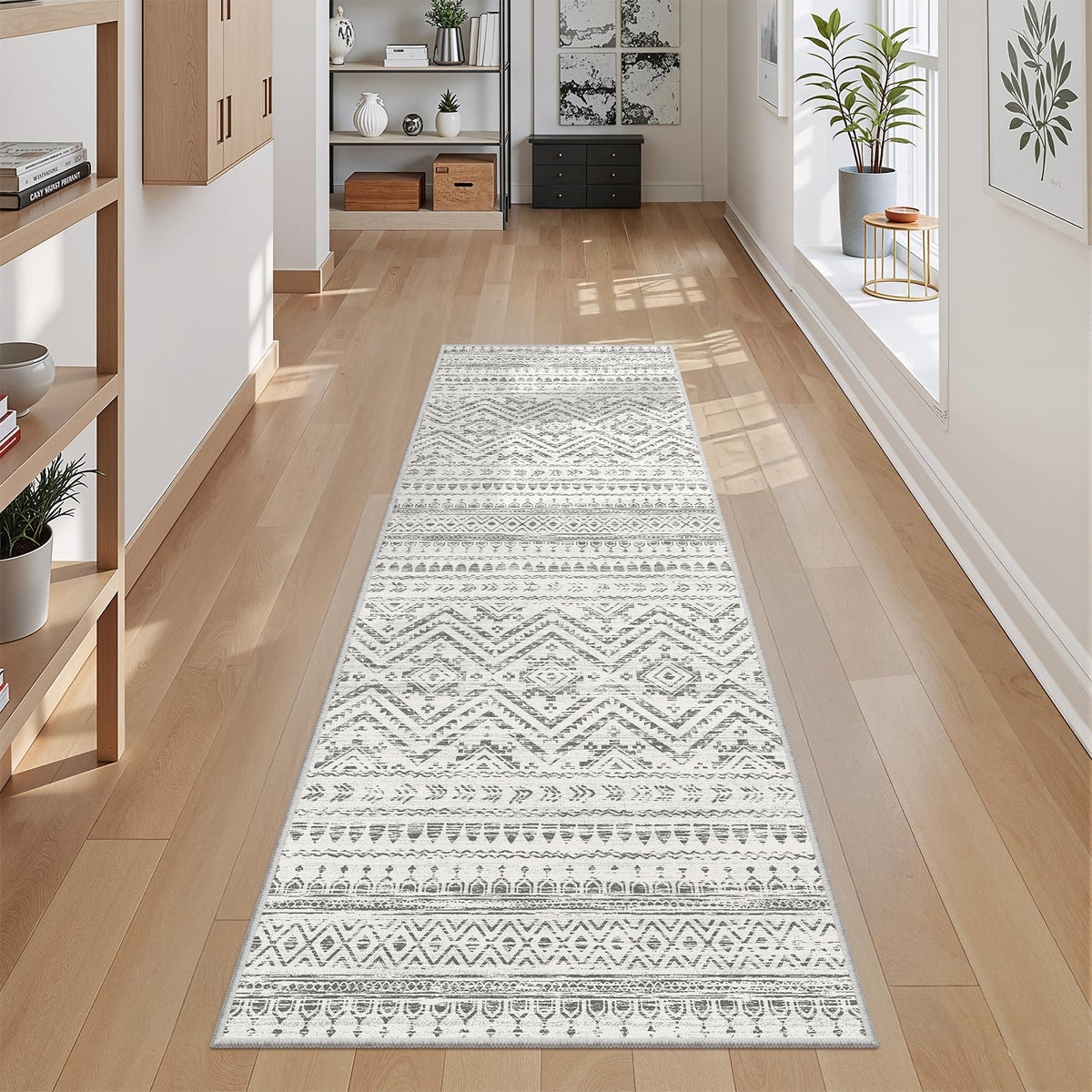 Miukiki 8x10 Area Rug for Living Room, Washable Soft Non Slip Rug Grey