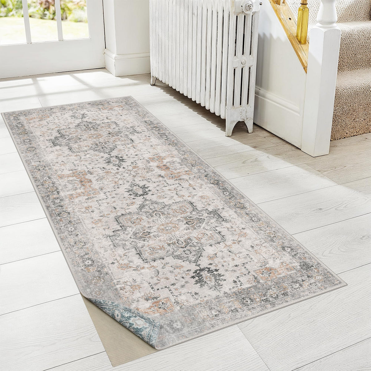 GENIMO 8x10 Washable Area Rugs for Living Room, Non Slip, Taupe Brown