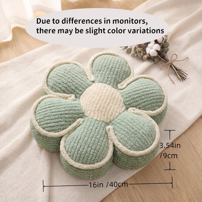 Flower Pillow 16" Sage Green Cute Daisy Decorative Throw Pillows for Bed