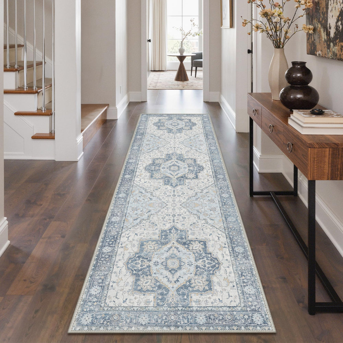GENIMO 8x10 Washable Area Rugs for Living Room, Non Slip, Taupe Brown