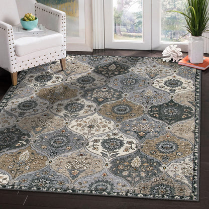 Lahome Moroccan Kitchen Rugs Non Slip Washable, 2x4 Rugs for Entryway
