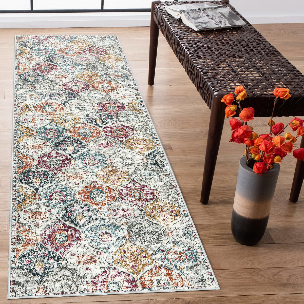Lahome Moroccan Kitchen Rugs Non Slip Washable, 2x4 Rugs for Entryway