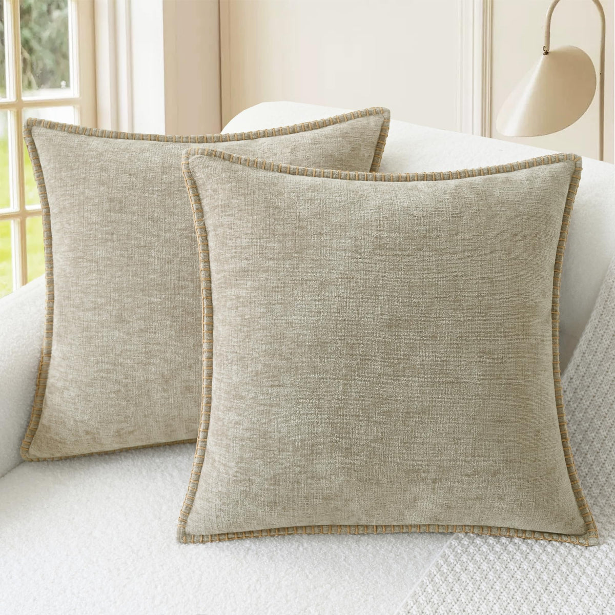 CaliTime Decorative Couch Throw Pillow Covers 18 X 18 Inches Smoke Blue