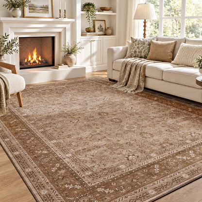 OPPODREAM Vintage Blue Area Rugs 5x7, Washable Rug for Living Room
