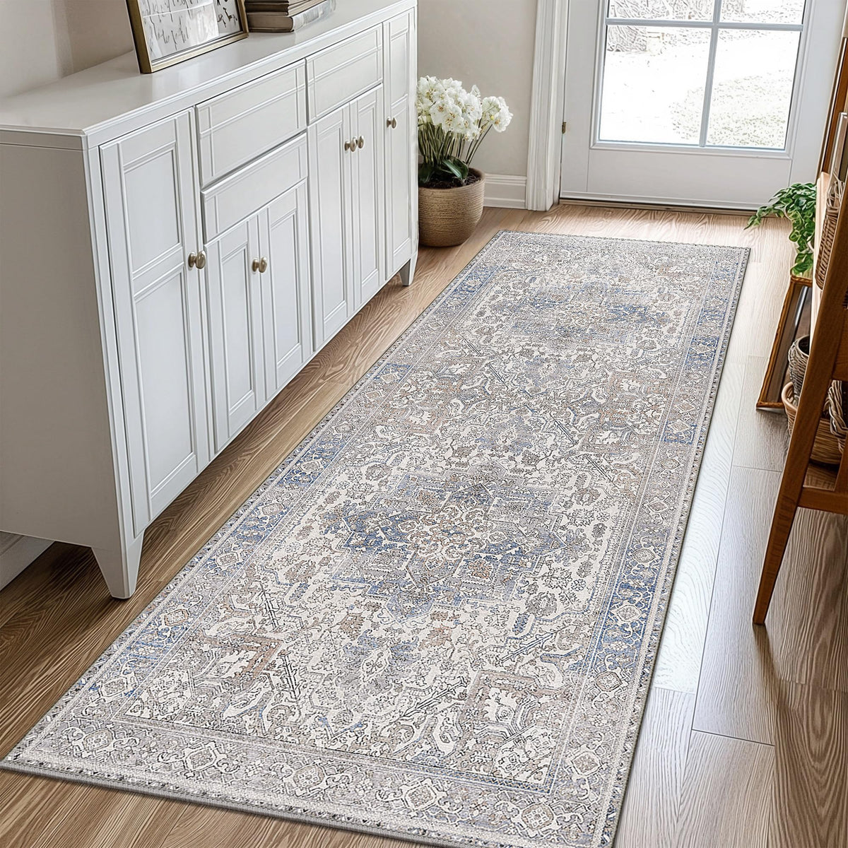 GENIMO 8x10 Washable Area Rugs for Living Room, Non Slip, Taupe Brown
