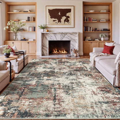 Rugflix 8x10 Area Rug for Living Room, Washable Navy Blue Dark Black Carpet