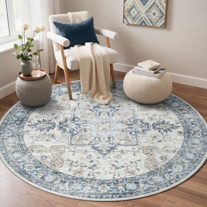 GENIMO 8x10 Washable Area Rugs for Living Room, Non Slip, Taupe Brown