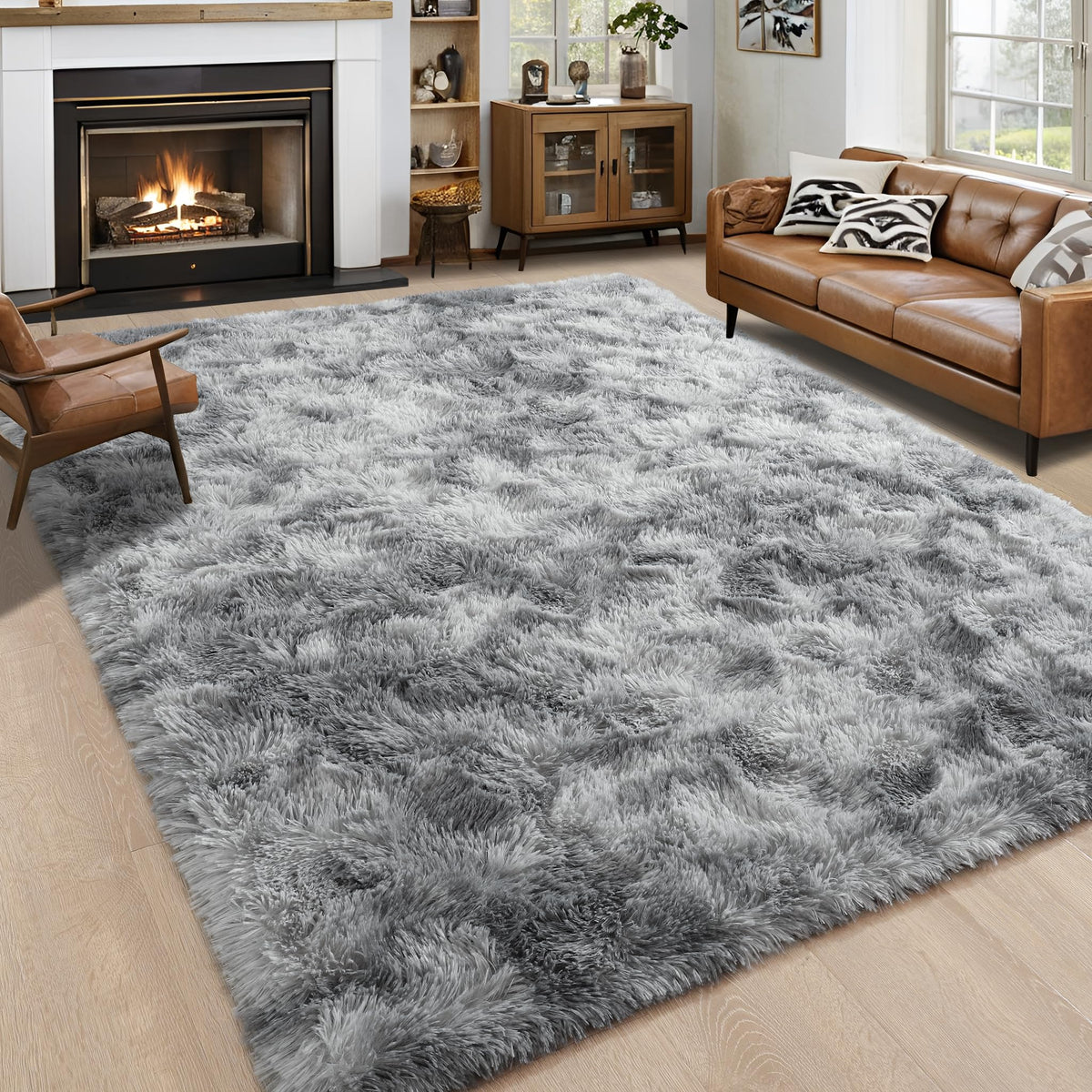 Noahas 2x6 Black Fluffy Soft Runner Rug Non-Slip for Bedroom Dorm Hallway