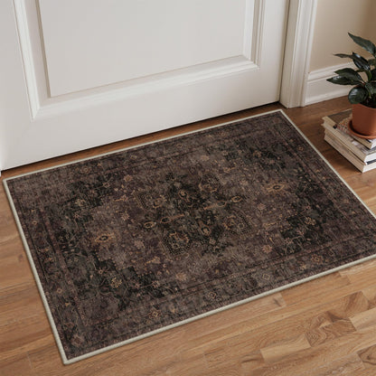 GENIMO 8x10 Washable Area Rugs for Living Room, Non Slip, Taupe Brown