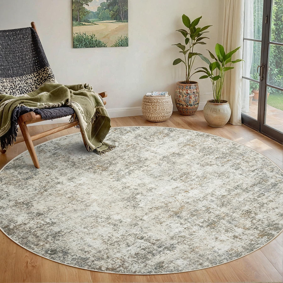 8x10 Area Rugs for Living Room Washable Bedroom Dining Room Blue Grey