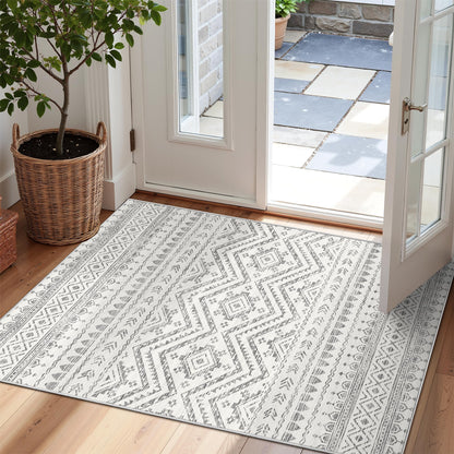 Miukiki 8x10 Area Rug for Living Room, Washable Soft Non Slip Rug Grey