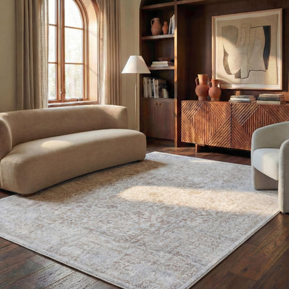 SAFAVIEH Evoke Area Rug 9x12, Large Ivory & Taupe EVK256E