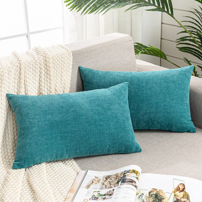 GAWAMAY Decorative Square Throw Pillow Covers 18"x18" Inch Set of 2, Super Soft Chenille Pillows Farmhouse Fall Pillowcase for Living Room Bedroom Sofa Couch Cushion Cover Burnt Orange 45x45cm
