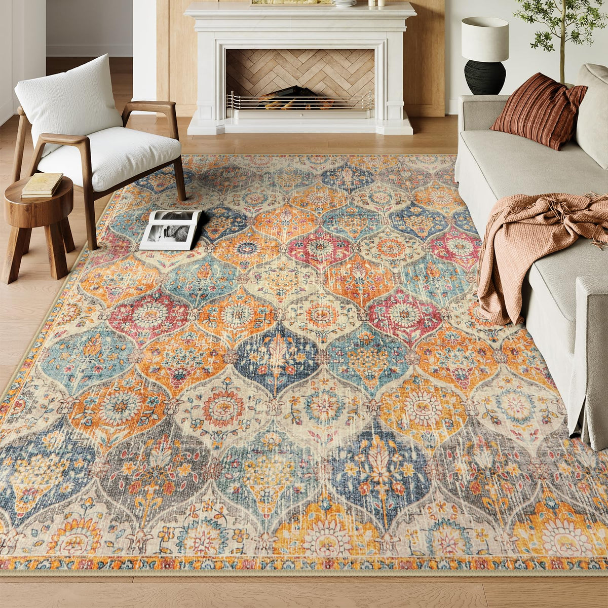 Lahome Moroccan Kitchen Rugs Non Slip Washable, 2x4 Rugs for Entryway