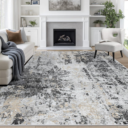 8x10 Area Rugs for Living Room Washable Bedroom Dining Room Blue Grey