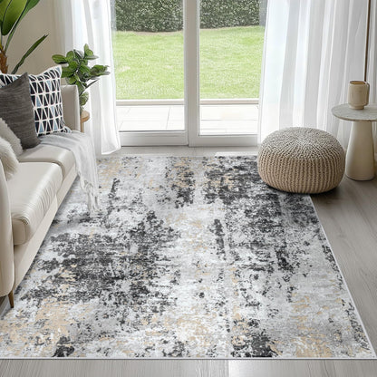 8x10 Area Rugs for Living Room Washable Bedroom Dining Room Blue Grey