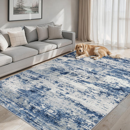 PLHXFR 8x10 Area Rug Living Room: Modern Abstract Washable Carpet Grey