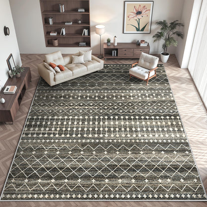 Miukiki 8x10 Area Rug for Living Room, Washable Soft Non Slip Rug Grey