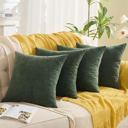 GAWAMAY Lumbar Support Pillow Decorative Rectangle Throw Pillow Covers 12"x20" Inch Set of 2, Soft Chenille Fall Pillowcase for Living Room Bedroom Sofa Couch Cushion Cover Grey 30x50cm (No Insert)