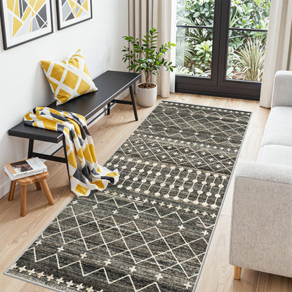 Miukiki 8x10 Area Rug for Living Room, Washable Soft Non Slip Rug Grey