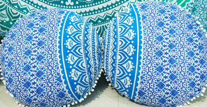 24" Black Gold Flower Mandala Barmeri Large Floor Pillow Cover Cushion Meditation Seating Ottoman Throw Cover Hippie Decorative Zipped Bohemian Pouf Ottoman Pom Pom Cases 24 " square