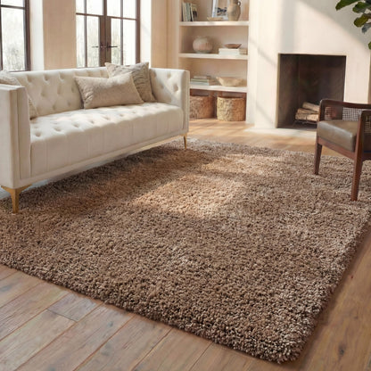 SAFAVIEH Milan Shag Collection 8'6" x 12' Ivory SG180 Solid Non-Shedding Living Room Bedroom Dining Room Entryway Plush 2-inch Thick Area Rug