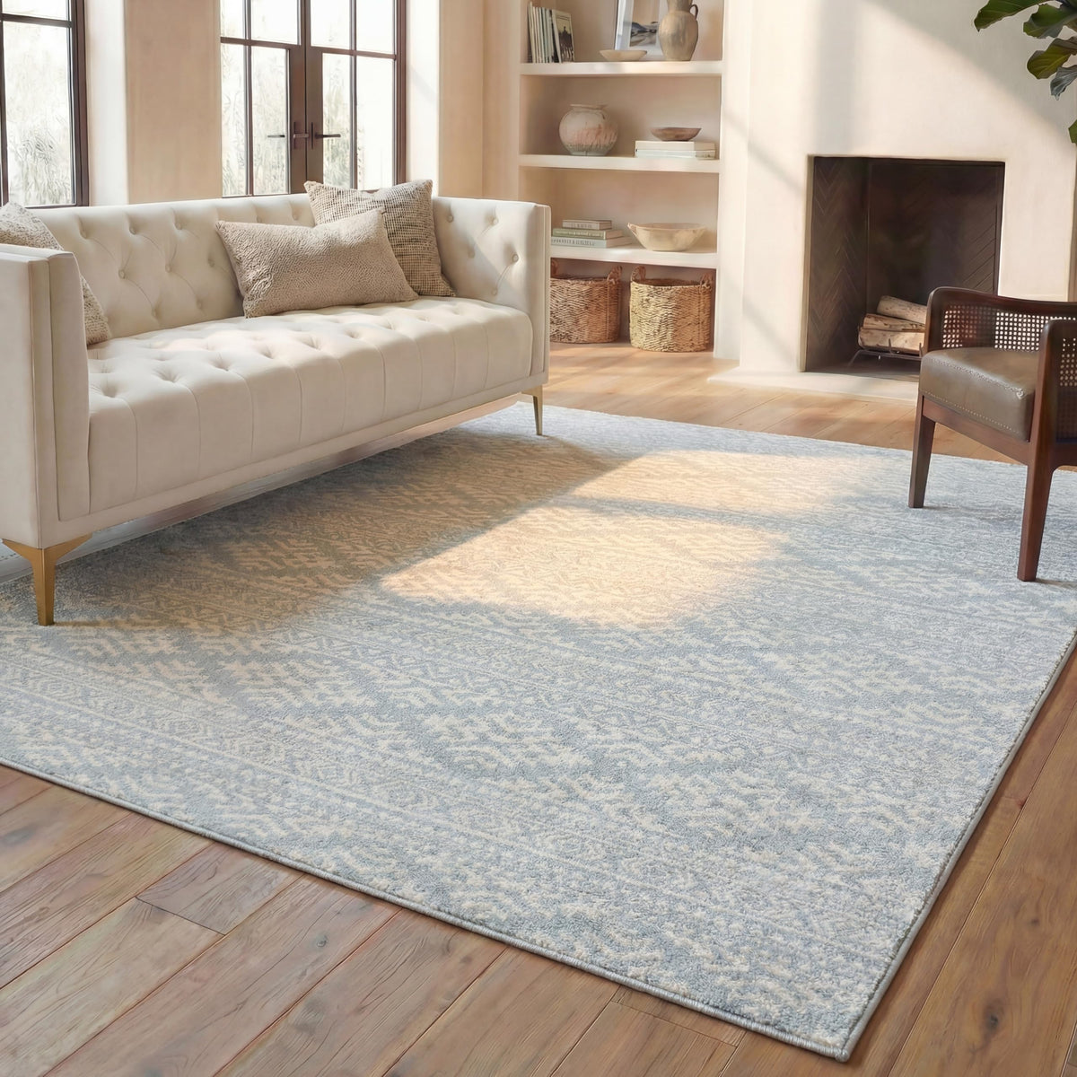 SAFAVIEH Tulum Area Rug 8x10, Large Ivory & Grey TUL272A