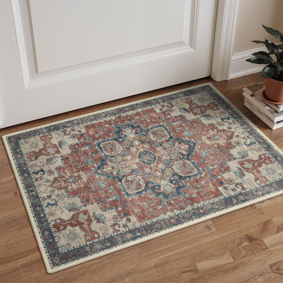 GENIMO 8x10 Washable Area Rugs for Living Room, Non Slip, Taupe Brown