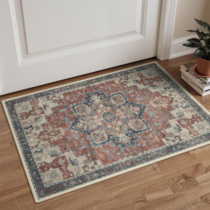 GENIMO 8x10 Washable Area Rugs for Living Room, Non Slip, Taupe Brown