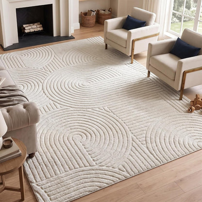 5x7 Grey Solid Color Area Rug, Modern Rugs for Living Room Bedroom
