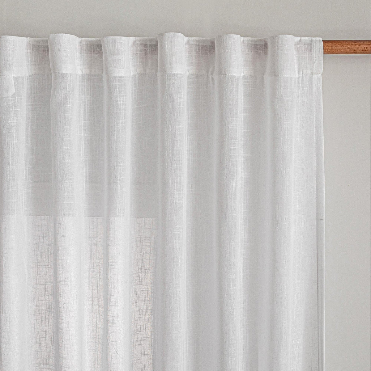 MYSKY HOME Linen Curtains for Living Room, Natural Semi Sheer Curtains & Drapes 84 inches Length 2 Panels Set Farmhouse Country Boho Style Back Tab Draperies for Sliding Glass Door, 50" Wide, Linen