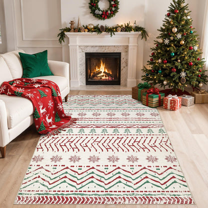 Nakagishi Boho 5x7 Area Rug Living Room Rugs Machine Washable Beige/Brown