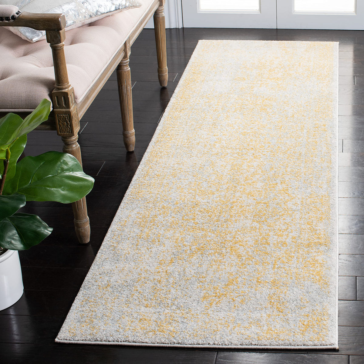 SAFAVIEH Evoke Area Rug 9x12, Large Ivory & Taupe EVK256E